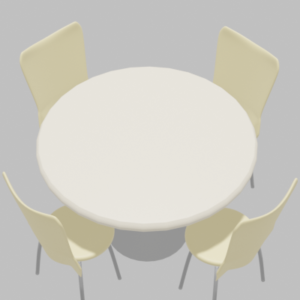 カフェチェア白＆丸テーブル