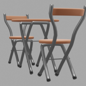 丸パイプテーブルとパイプ椅子